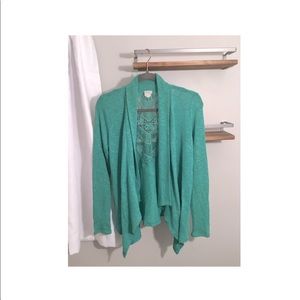 Turquoise Sweater Cardigan Sz L